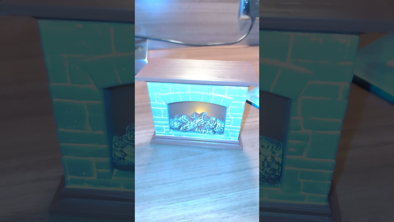 Miniature Christmas Yule Log Crackling electronic Fireplace by Running Press Minis unboxing