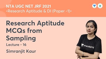 Research Aptitude MCQs from Sampling | Research Aptitude | NTA UGC NET JRF 2021 | by Simranjit Kaur