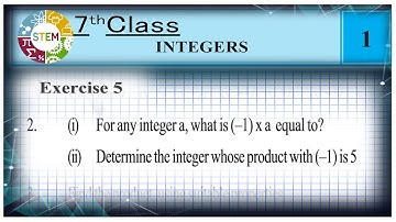 For any integer a, what is (–1) x a  equal to? Determine the integer whose product with (–1) is 5