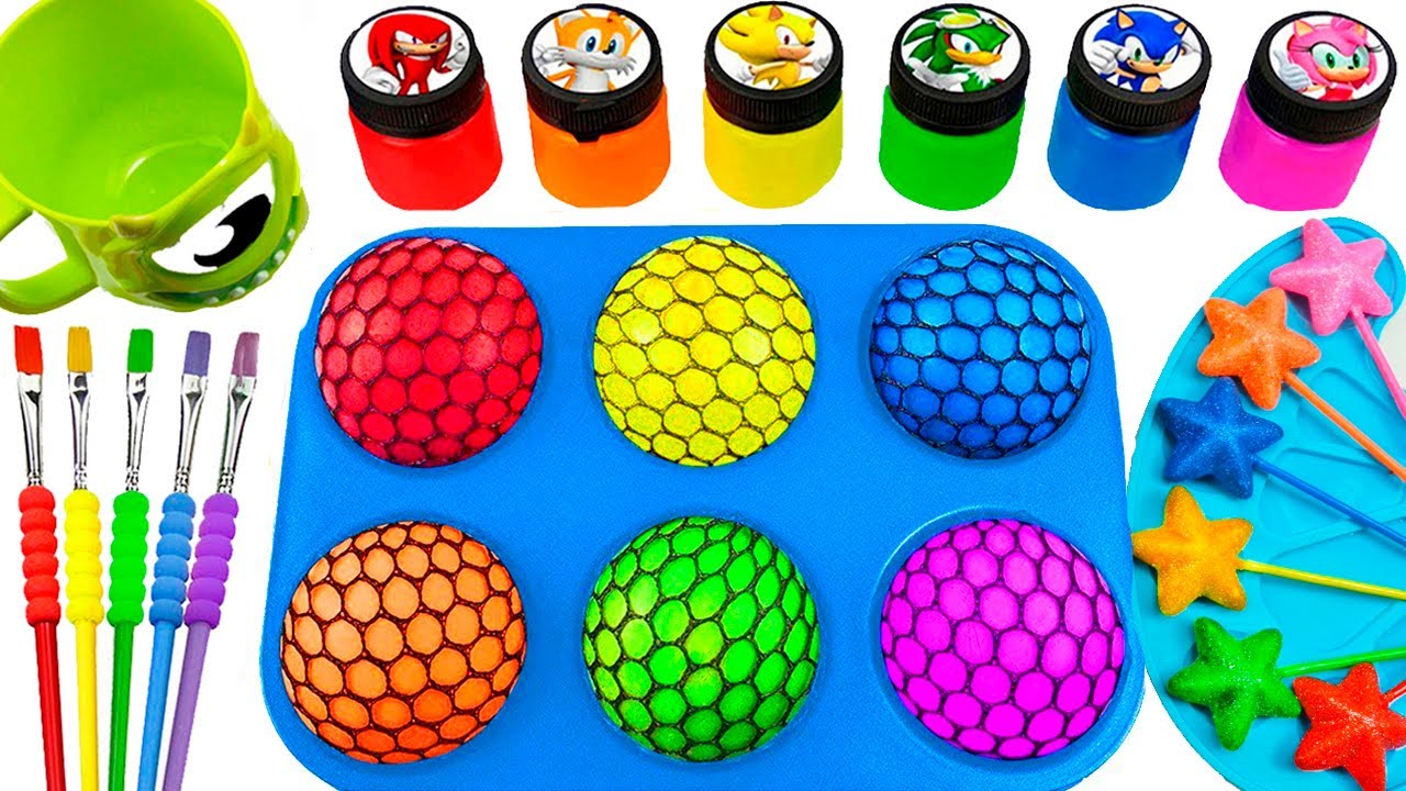 Satisfying Video l DIY How To Make Disney Sequined Eggs We Paint Frenzied Sprunki Slimes SOUNDS ASMR