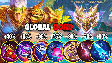 GLOBAL GORD BUILD MAGIC POWER 1 HIT BEST SUPORT FOR UP RANK | MOBILE LEGENDS 