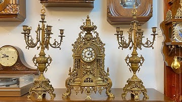 BỘ ĐỒNG HỒ CỔ CHÂN NẾN ĐỒNG NHẬP ĐỨC/ 0912011947