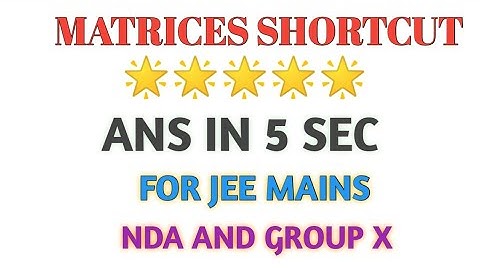 matrices shortcut (ans in 5 sec) for jee mains | shortcut for nda and air force group x #shorts #jee