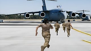 U.S. Air Force Emergency Takeoff: C-17 Globemaster III Crew at Full Throttle
