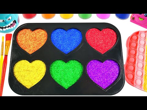 Satisfying Video | How To Make Rainbow Candy and Glitter Slime Cutting ASMR RainbowToyTocToc