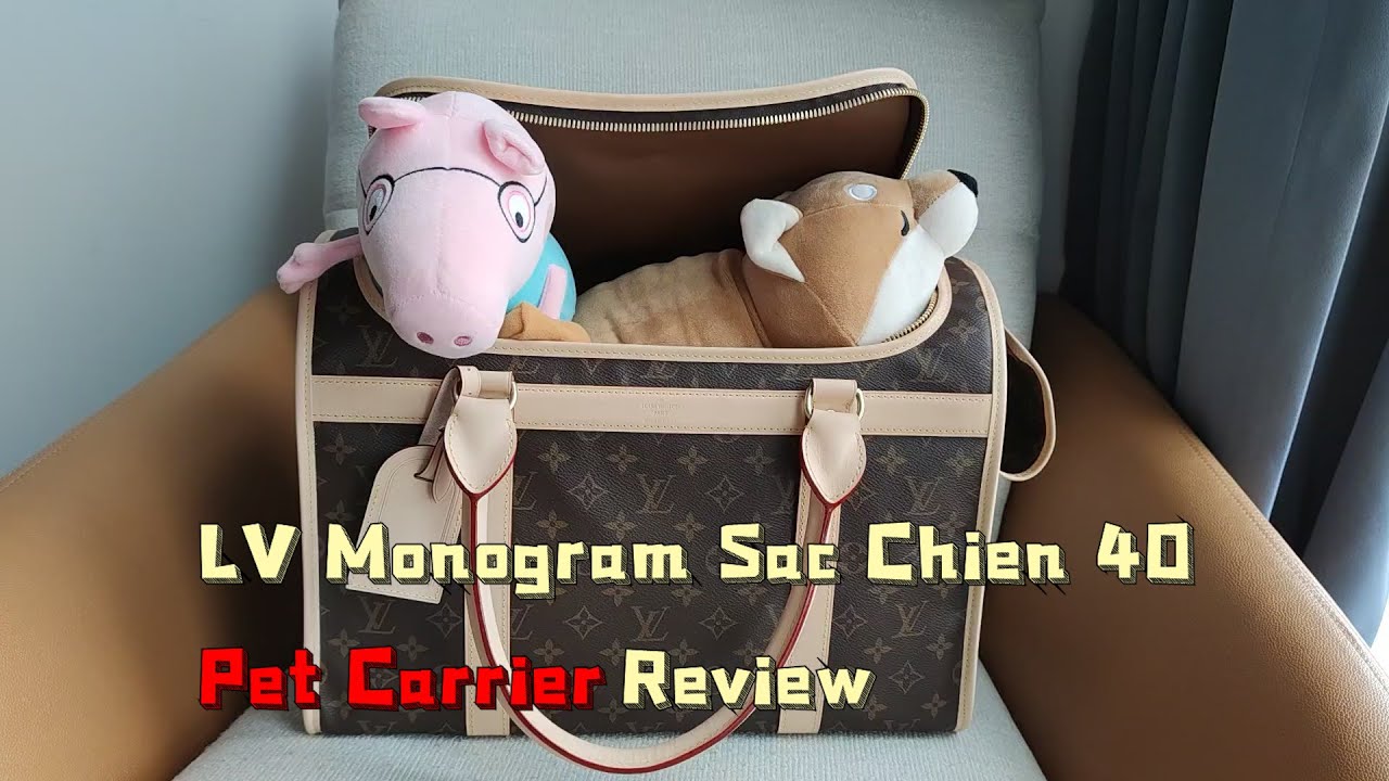 LV monogram sac chien 40 pet carrier bag review by steven 