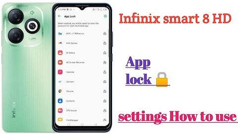 infinix smart 8 HD App lock settings hidden features How to use