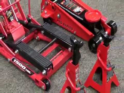 Powerbuilt Triple Lift Floor Jack Video Pep Boys Youtube