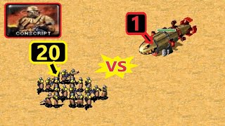20 Conscripts vs 1 Kirov - Same Cost - Red Alert 2