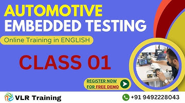 Automotive Embedded Testing Class 01 in English | VLR Training - 9492228043