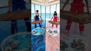 THIS SPLIT FLOOR IS UNREAL 😱 Ocean vs Pink Marble Epoxy Design