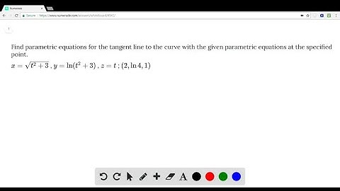 Find parametric equations for the tangent line to the curve with the given parametric equations at …