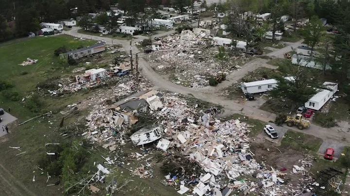 Drone footage from Gaylord neighborhoods devastate...