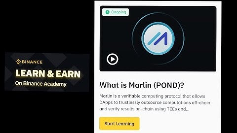 Binance Learn and Earn Marlin (POND) Quiz Answers