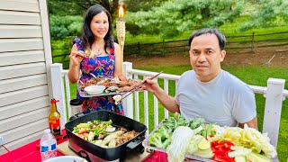 Korean Grilled Steak & Steamed Crabs Cookout Outdoor Cooking For Khmer New Year Somaly Khmer Cooking