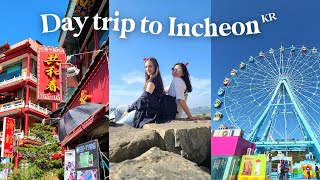 Day trip to Incheon, Korea 🐼🌊 chinatown, anime café, seaside and theme park | life in seoul vlog