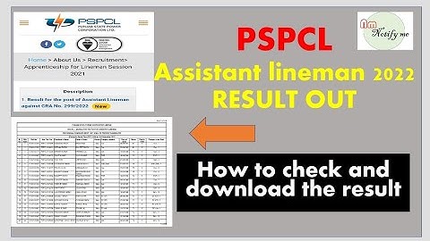 PSPCL Assistant Lineman Result out | PSPCL ALM 2022 RESULT OUT | PSPCL ALM Combined merit list out