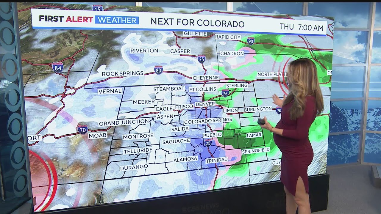 Snowstorm moves into Colorado on Wednesday and Thursday - YouTube