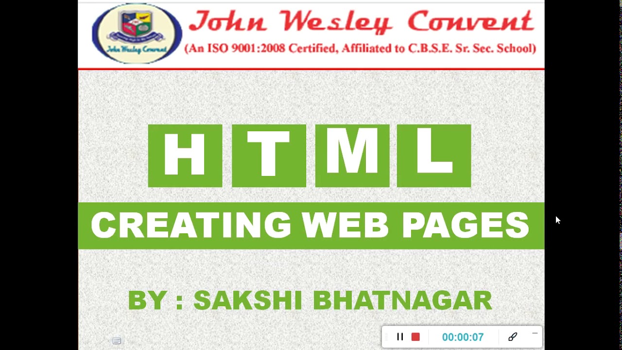 Class-7 Topic-HTML CREATING WEB PAGES - YouTube