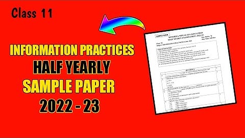 Information Practices Half yearly sampal paper class 11 || IP sampal paper class 11