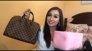 How I Organize my Louis Vuitton Speedy 30 &amp; Longchamp Le Pliage! Ft. ZOOMONI