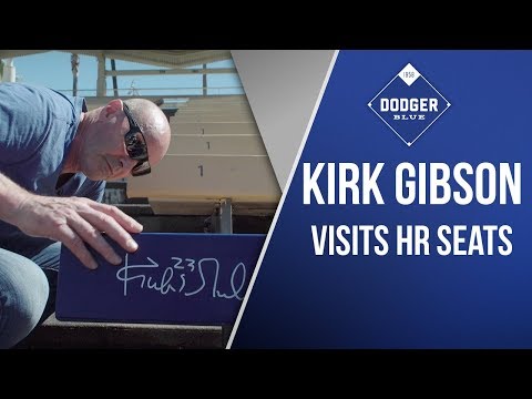 Former Dodger Kirk Gibson Visits HR Seats (Courtesy LA Dodgers)