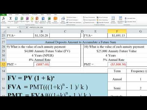 Time Value of Money Using Excel (Chapter 5)