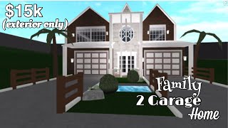 BLOXBURG| Family 2 Garage Home (exterior only) | 15k