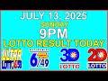 9pm Draw Lotto Result Today July 13 2025 PCSO 9pm Draw Lotto Result Today July 13 2025 PCSO
