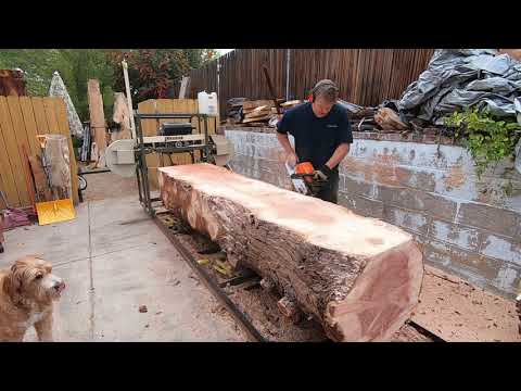 Milling a 4500lb Sequoia tree - urban logging- Hudson warrior sawmill