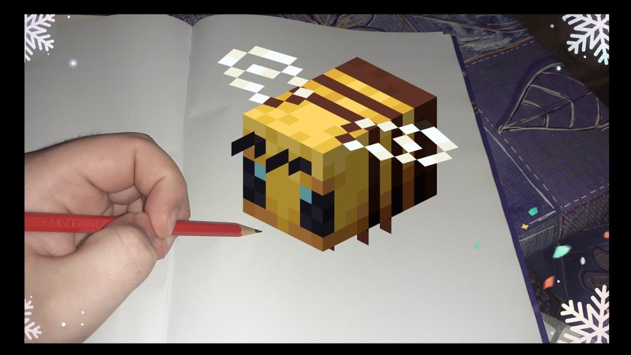 How to Draw a Minecraft Bee - YouTube