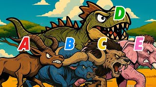 ABC Safari Animal Sounds Song | colorful learning song for kids and more | Giggles and Toons