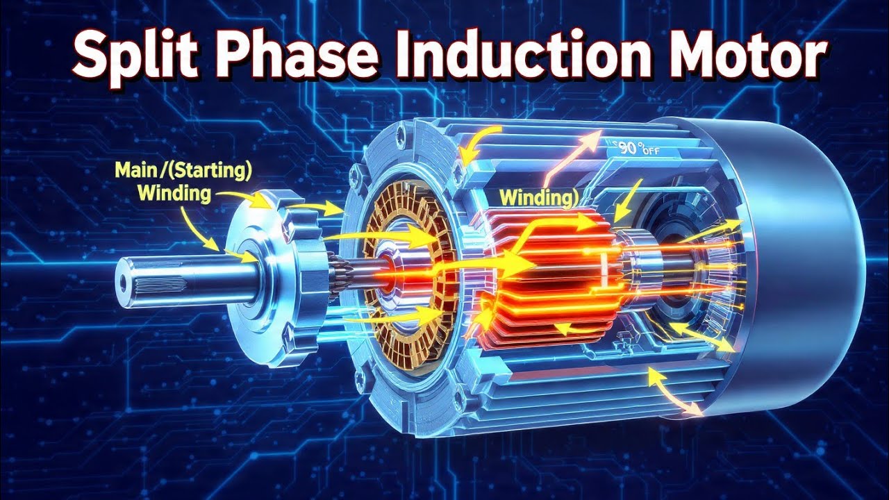 Split Phase Induction Motor (Types of Single-phase Motor)