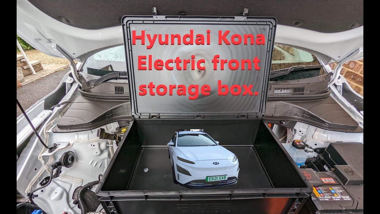 Hyundai Kona Electric front storage box ( Frunk - Froot ) also Kia Niro EV