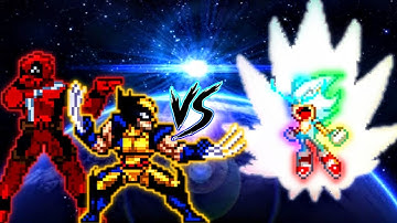 Deadpool V2 (New) & Wolverine V4 (New) VS Sonic Chaos OP (all form) in Jump Force Mugen