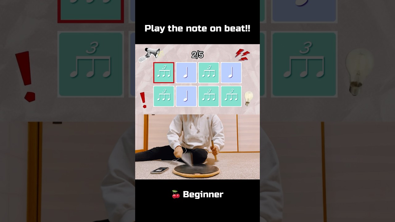 ビートに合わせて叩こう! Play the note on beat!! #rhythm #percussion #drums #drumline #marchingband