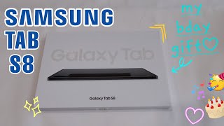 UNBOXING SAMSUNG TAB S8 | MY BIRTHDAY GIFT💫