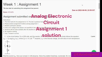 Analog Electronic Circuit Week 1 Assignment Solution NPTEL