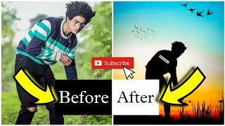 Sunset photo Editing toturial for PicsArt // Simple step photo editing #picsart #change #background screenshot 4