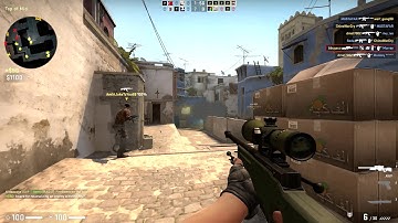 CSGO wall bang though smoke headshot no-scope