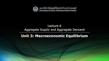 EL124 - Lecture 6: Aggregate Supply and Aggregate Demand - Unit 3: Macroeconomic Equilibrium
