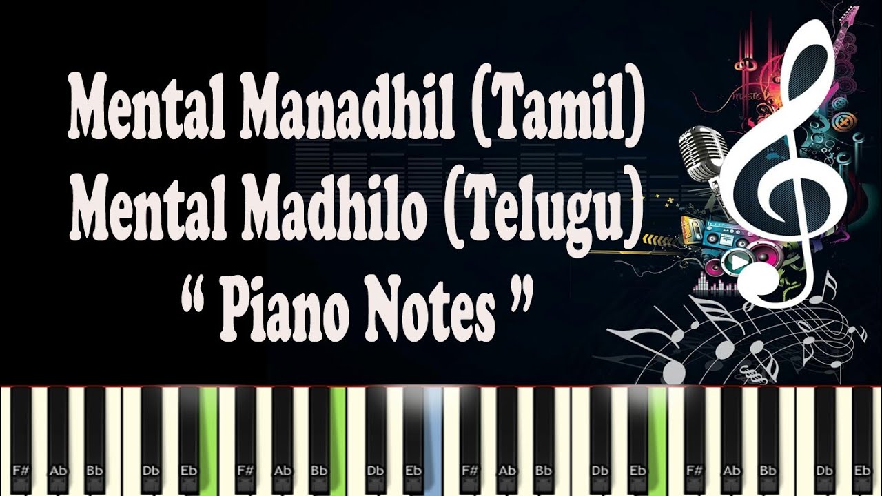 AR Rahman Mental Manadhil   Mental Madhilo   Piano Notes  Guitar Tab