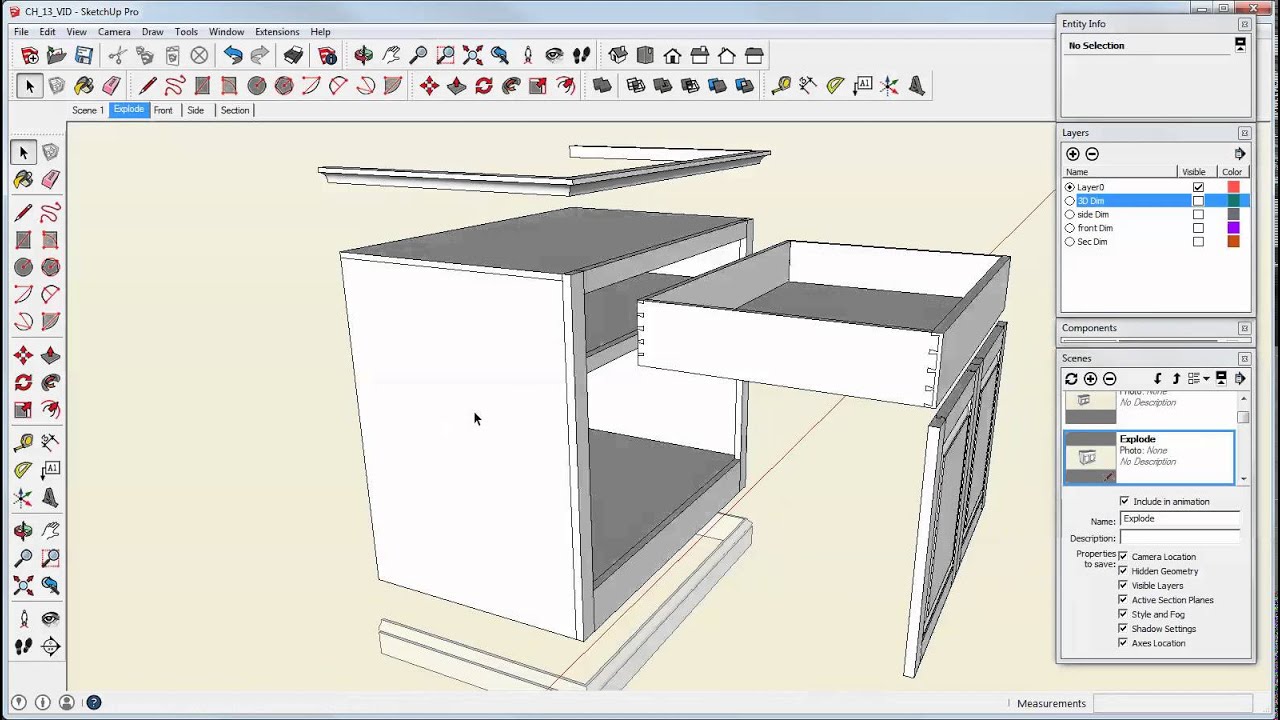 Make An Exploded View In Sketchup Youtube