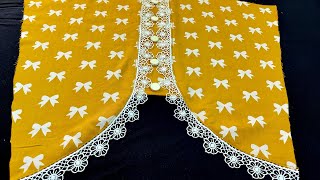 خياطة و تفصيل ردن ( كم ) بدانتيل بكل سهولة - Cut and sew a sleeve with  lace and button
