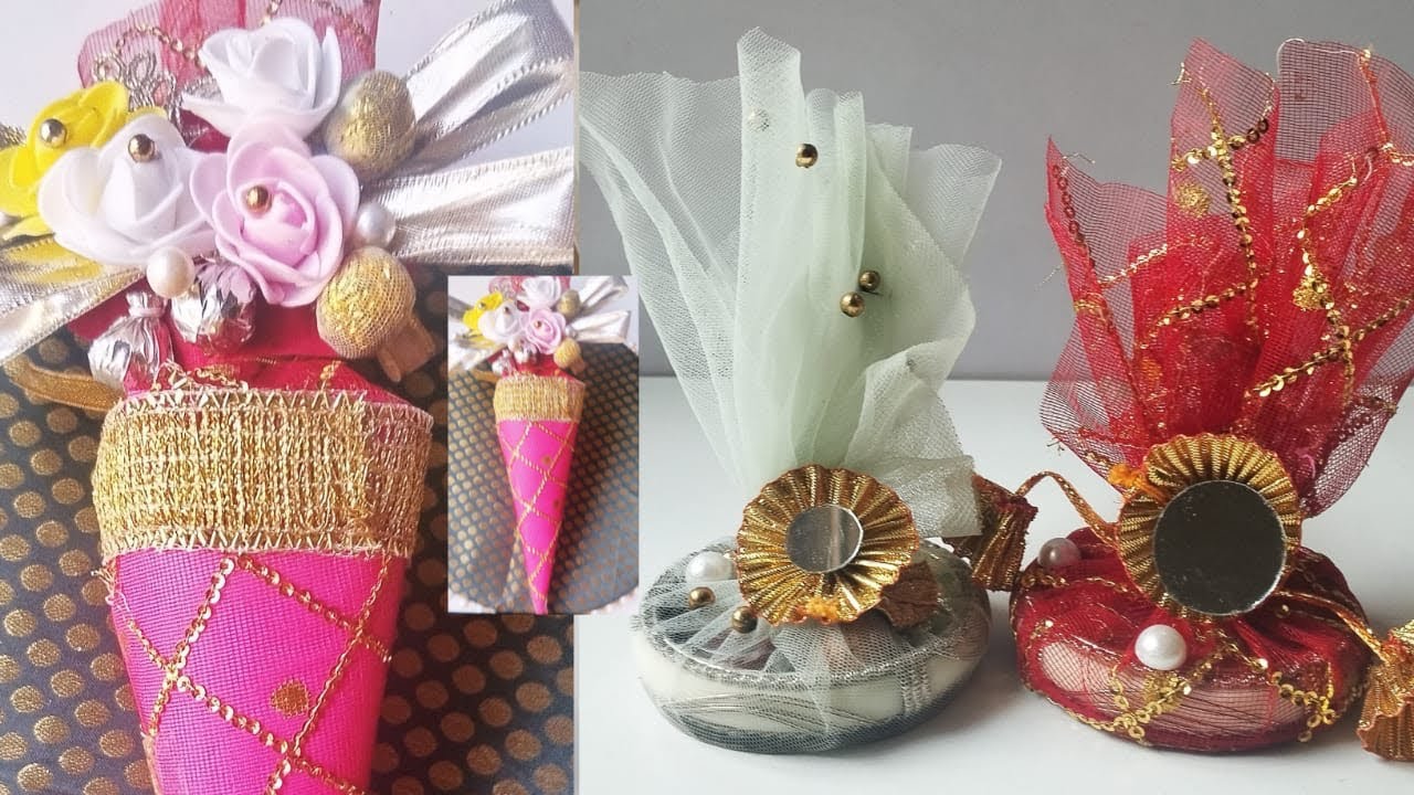 2 DIY Wedding Gift Ideas | 1 Cone Shape Dry Fruit Hamper | 2 Silver Coin / Toe Ring Hamper Making 