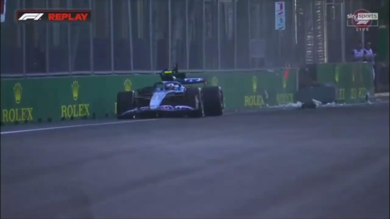 Pierre Gasly crash Azerbaijan GP 2023 Q1 YouTube