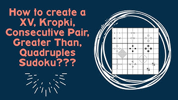 How to create a XV, GreaterThan, Consecutive, Kropki, Quadruple Sudoku in Penpa+ (penpa-edit)?