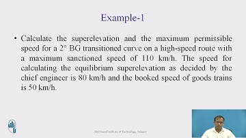 Numerical Example on Speeds on Railway Track
