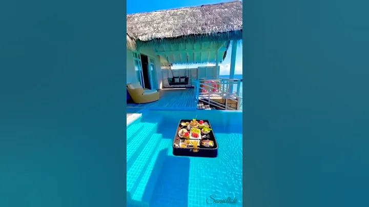 Floating breakfast at Maldives watervilla #try #trending #shorts