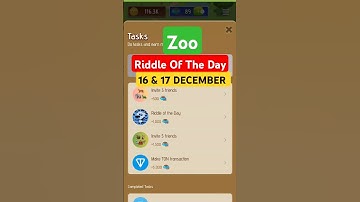 Riddle Of The Day Zoo 16 December| Zoo Riddle Of The Day | Riddle Of The Day X Empire